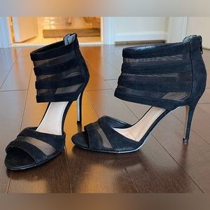 Touch of Nina / Size 8 Black Mesh Peep Toe Heels